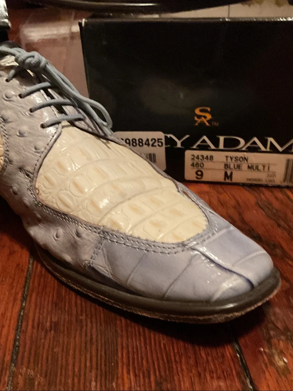 Stacy Adams Two-Tone Gray & Cream Men's Oxford Dress Shoes